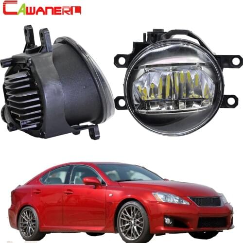 Cawanerl Car Right + Left Fog Light 4000LM LED Daytime Running Light 12V For Lexus IS250 IS350 With F-Sport Package 2008-2013