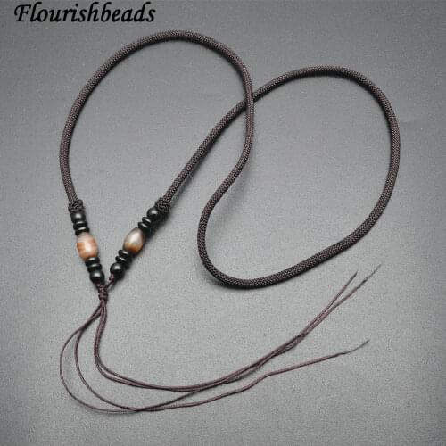 High Quality Slap-up Brown Color 24 Inches Length Necklace Thread Cord Chains with Stone Beads Fit Pendant Jewelry Making