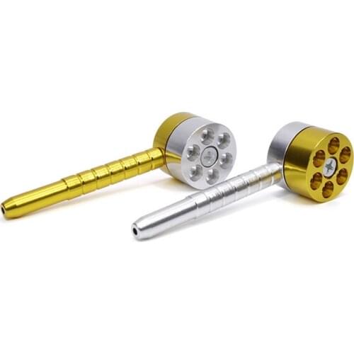 Creative Smoke Revolver Pipe Rotate Pipe Smoking Tobacco Pipe Herb Grinder Smoking Pipes Grinder Metal Detectors Jamaica Hookah