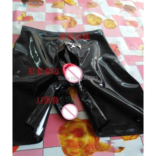 Latex Men Short Codpiece Zip Hidden Condoms TWO LOCK ZIP Customized