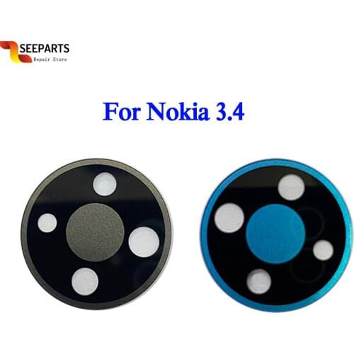 New For Nokia 3.4 Rear Back Camera Lens Cover Glass with Adhesive Replacement Parts For Nokia 3.4 Lens Glass