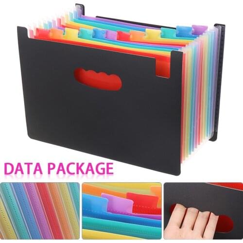 New Expanding File Box 13 Pocket A4 Folder Document Organiser Practical Accordion Folder with Flip Cover For Documents Business