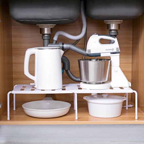 Adjustable Kitchen Storage Rack Cupboard Storage Shelf Non-Skid Spice Rack Kitchenware Organizer Home Slippers Shoes Racks