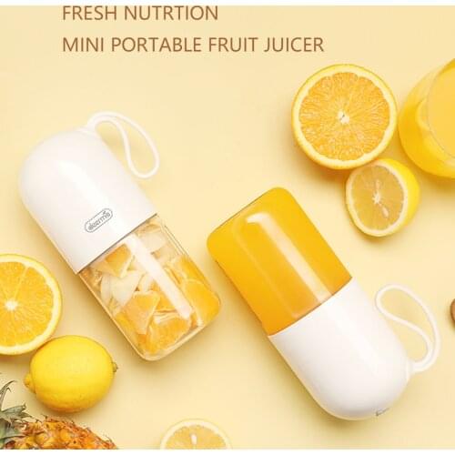 Xiaomi Deerma Juicer 300ml Portable Electric Blender Multipurpose Wireless Mini USB Rechargable Juice Cup Fruit Mixer for Travel