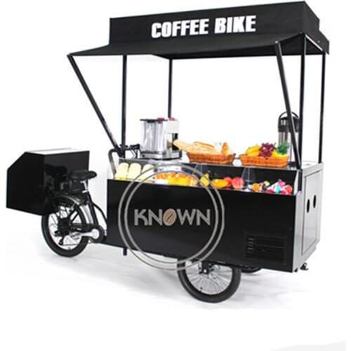 Steel Frame Cargo Bike Fruits Coffee Fast Food Bicycle Electric Adult Tricycle Street Food Cart for Sale Customizable