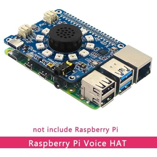 Raspberry Pi Voice HAT AI Speaker WM8960 Amplifier with RGB LED Dual Microphone Module for Raspberry Pi 4 Model B / 3B+/ 3B