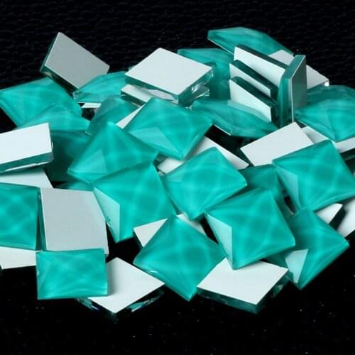 High grade! Lake blue 3D Square flat back glass crystal Jelly Color Rhinestones, DIY mobile phone shell and nail art 50pcs/pack