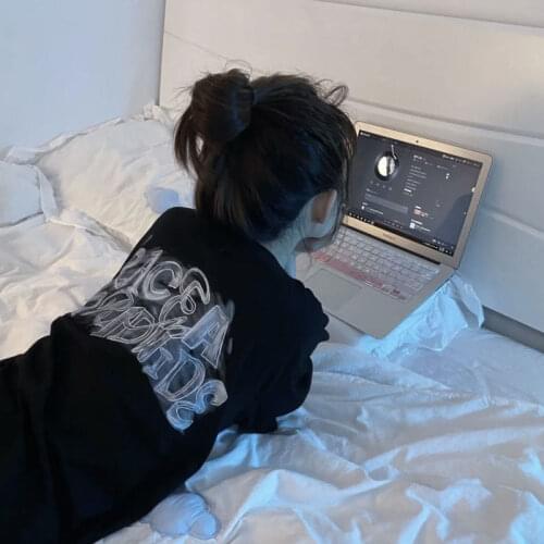 2021 short-sleeved T-shirt female Korean fashion trend letter printing round neck pullover T-shirt trend