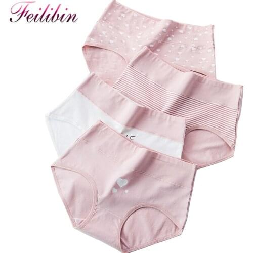 ZJX 4Pcs/lot Panties Women Cotton High Waist Slimming Underwear Cute Print Seamless Briefs Sexy Breathable Girls Underpants