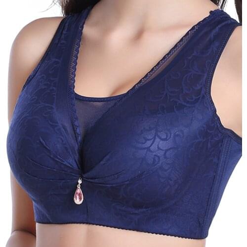 Nessayoo Push Up Bras for Women Full Cup Vest Bra Brassiere Plus Size C D Cup Push Up Lingerie Lace Sexy Vest Bras 42 44 46 Size