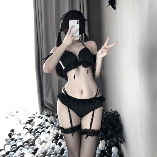 Women Sexy Maid Costumes Suit Porno Lingerie Black White Underwear Bra Set Lolita Uniform Lady Cosplay Night Dress Set