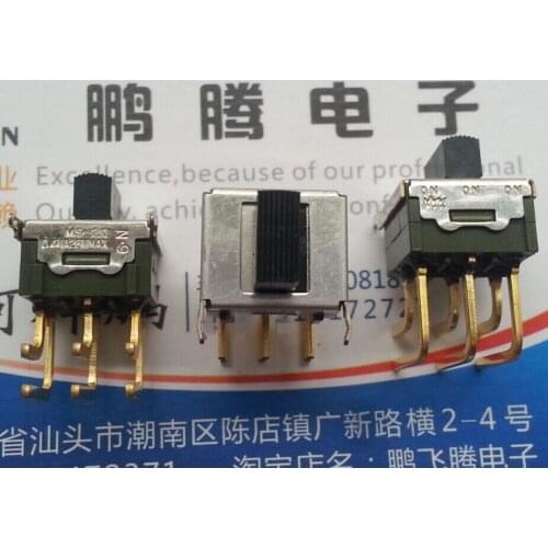 1PCS Original Japanese NKK Japanese Open MS-20 MS-20AAH4 toggle switch 6-foot 3 gear curved foot 6-foot side dial slide switch