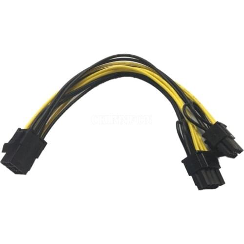 100Pcs/Lot 6Pin to Dual PCI-E PCIe 8Pin + 8Pin Power Ribbon Cable Cord 20cm + 20cm for Thermaltake Tt 650 W0163 PSU Power Supply