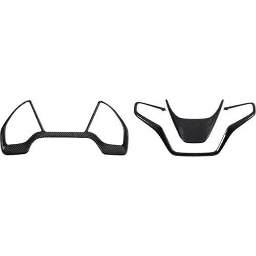 3 Pcs Car Accessories: 2 Pcs Steering Wheel Trims Interior Decaration Sticker & 1 Pcs Dial Dashboard Trim Cover Frame