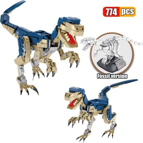 774Pcs Dinosaur World Park Movie Velociraptor Fossils Building Blocks DIY Jurassic Animal Model Bricks Toys For Children Gifts
