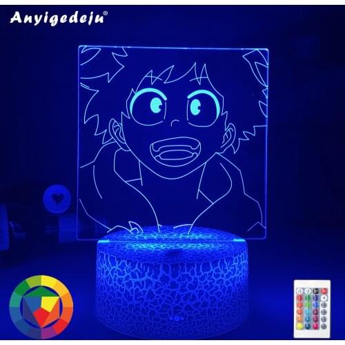 Anime Lamp My Hero Academia Izuku Midoriya for Bedroom Decor Birthday Gift Manga Gadget My Hero Academia Izuku Light 3d
