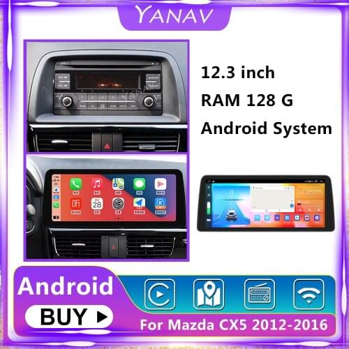12.3 Inch Radio 2 Din Android Carplay Wireless For Mazda CX5 2012-2016 Auto Multimedia Video GPS Navigation Built in Head Unit