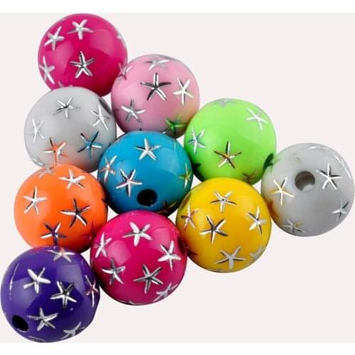 LNRRABC 8 mm Acrylic Mixed Color Beads Round Loose Bead For DIY Bracelet Jewelry Accessories 80PCS