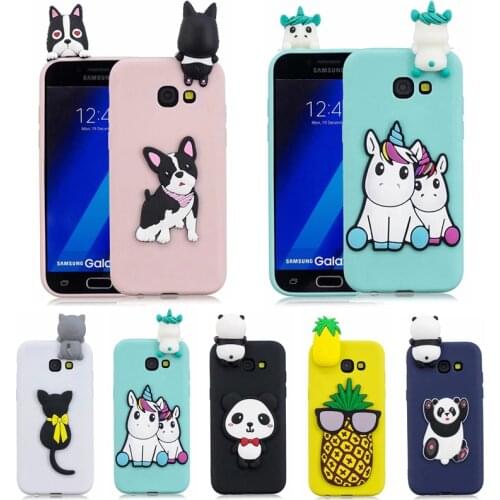 Case for Samsung A5 2017 Unicorn Puppy Panda Cat 3D Soft Silicon TPU Cute Case For Samsung J3 J7 J5 2016 A7 A3 2017 Cover Kids