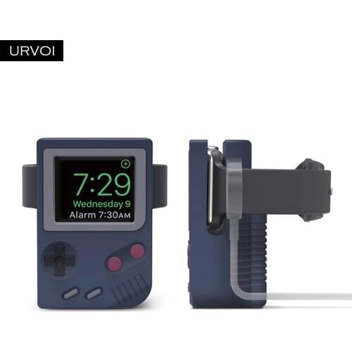 URVOI Holder for apple watch series 6 SE 5 4 321 stand watchOS Nightstand repair keeper PC home charging dock for GameBoy design