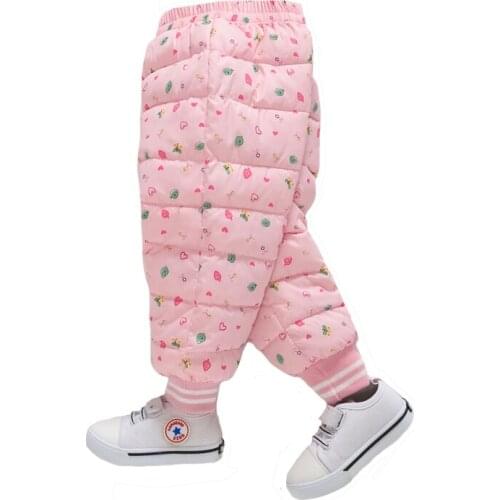 Kids 2020 Trousers Girls Cotton Padded Thick Warm Waterproof Overalls For Children Sport Pant For Boys High Waist Leggings Baby