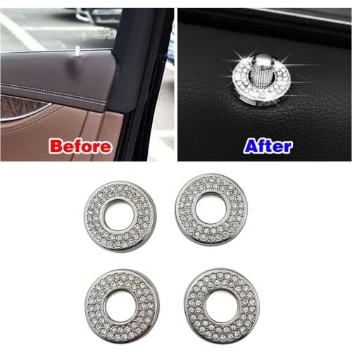 For Mercedes Benz GLC 2015-2019 Door Bolt Lock Pin Switch Trim Button Refit Modify Artificial Crystal Diamond Decal
