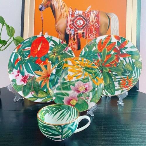 European creative plate ceramic household dinner plate steak plate fruit plate personalized hand-painted plate breakfast plate