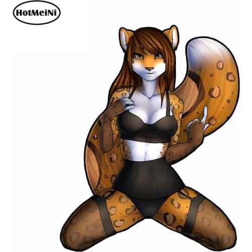 HotMeiNi 13cm x 10.4cm for Furry Female Cheetah Cub Car Stickers Waterproof Car Door Scratch-proof Window Trunk Decal