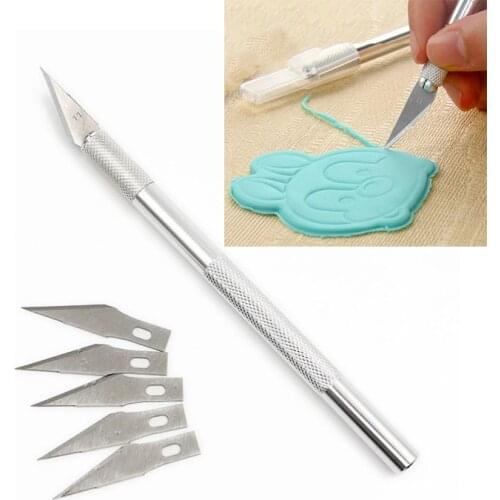 Fondant carving tool Sculpting Baking Pastry Tools 6pcs Blades Knife modelling tool Cake Decorating Tools DIY Bread Cutting Tool