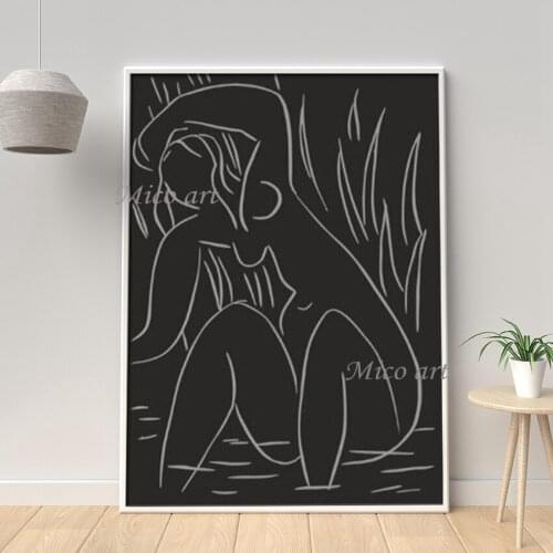 100% Handmade Picture Women Figure Black and White Hot Selling Oil Painting Style Wall Canvas Art No Frame Paintings Artwork