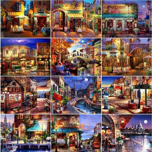 EverShine Full Square Diamond Embroidery Night Diamond Painting Landscape Picture Rhinestone Mosaic Cross Stitch New Arrival