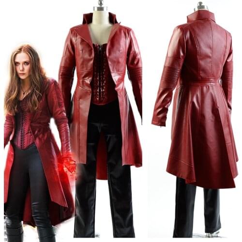 Civil War Cosplay Costumes Wanda Maximoff Scarlet Witch cosplay costume Fancy Leather suit costume