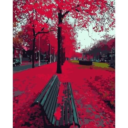 MaHuaf-i726 Autumn in Amsterdam landscape painting by numbers on canvas nordic decoration wall acrylic painting for living room