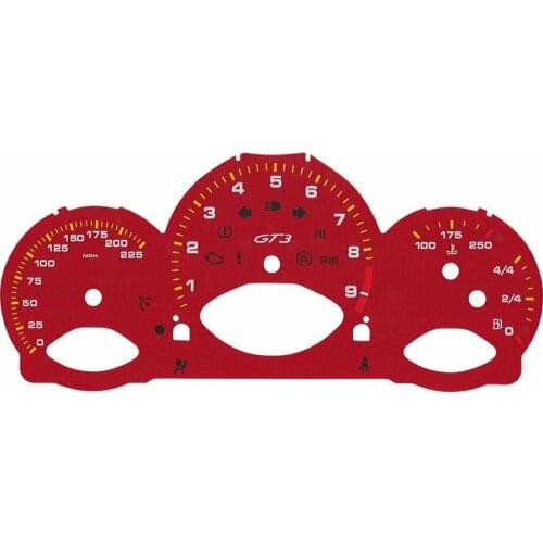 Gauge Face for Porsche 987 Cayman Boxster Instrument Cluster 225MPH, 9000rpm Red