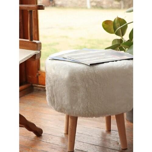 Plush Puff Soft Wood Bench Round Stool Dining Chairs Kitchen Furniture Bar Hallway Ottoman Leg Group Living Room From Turkey