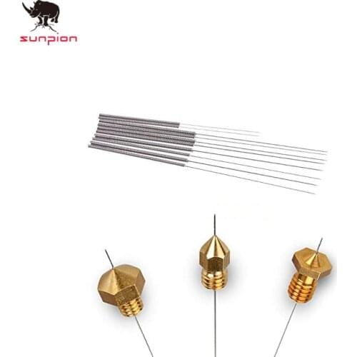 10Pcs Free Shipping 3D Printer Nozzle Cleaning Needles Kit Stainless Steel Cleaning Tool 3D Printer Parts Accessories