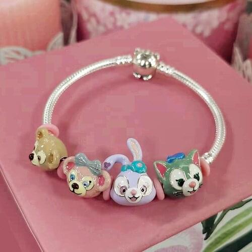 Mistletoe 925 Sterling Silver Cartoon Rabbit Bunny Dog Monkey Bear Charm Bead European Jewelry