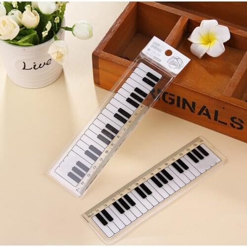 Plastic Ruler White and Black 15 Centimeter Ruler, Easy to Read, School and Office Supplies for Kids, Students, Teachers