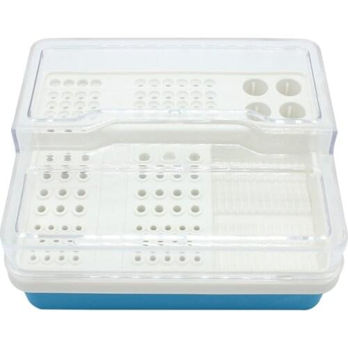 Plastic Dental Endo Box Endodontics Disinfection Storage Case Organizer For RA FG Oral Hygiene Teeth Tools 91Holes +4Holes +1Pan