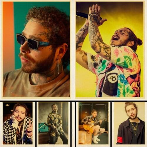 Post Malone series retro posters kraft paper wall stickers posters decorated in the bedroom cafe bar