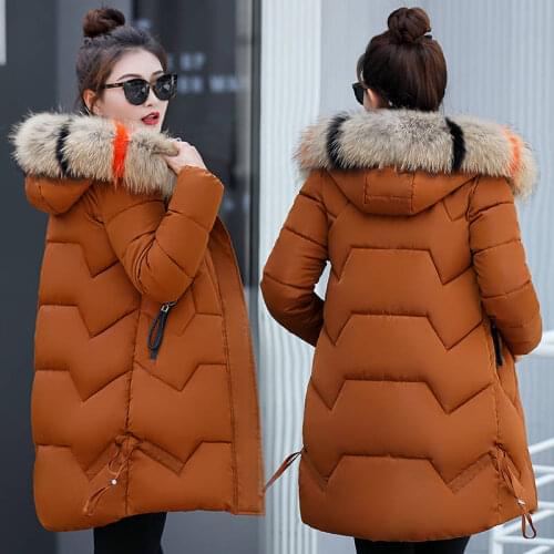 Winter cotton-padded jacket Winter Womens cotton Coat 2019 New Clothes Cotton-Padded Long Jacket Down Parka Plus Size M-3XL