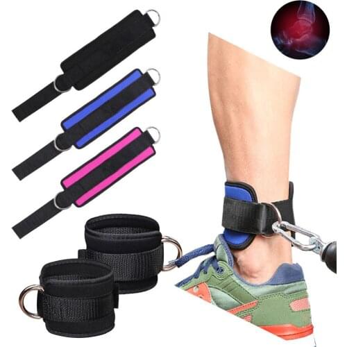 Fitness Neoprene Padded Ankle Strap D-Ring Attachment Foot Support For Cable Machines And Resistance Band