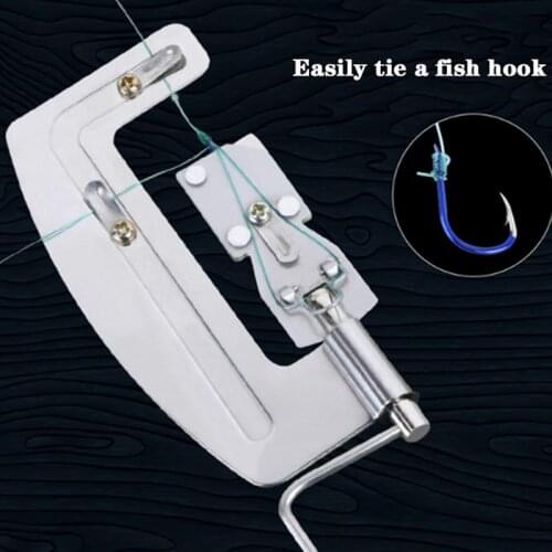 Fishing Hooks Line Tier Machine Portable Stainless Steel Fish Hook Line Knotter Tying Binding Fishing Accessories