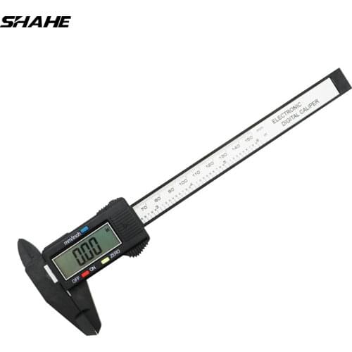 SHAHE 150 mm 6 inch LCD Digital Electronic Carbon Fiber Composite Vernier Calipers Micrometer Ruler Digital Calipers
