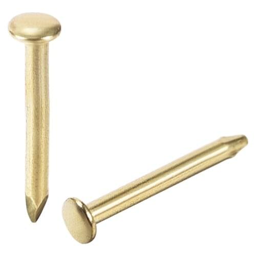 Uxcell 200pcs Small Tiny Nails 1.2X10mm for DIY Decorative Pictures Wooden Boxes Household Accessories Gold Tone