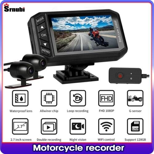 2.7" Dash cam Motorcycle 128G 1080P Front IPS Screen Registrar Wifi control Parking Monitoring G-sensor Moto Driving Recorder
