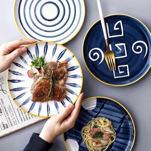 Japanese ceramic plate bone china dinnerware sets sushi Fruit salad dessert plates serving trays decorative christmas plates