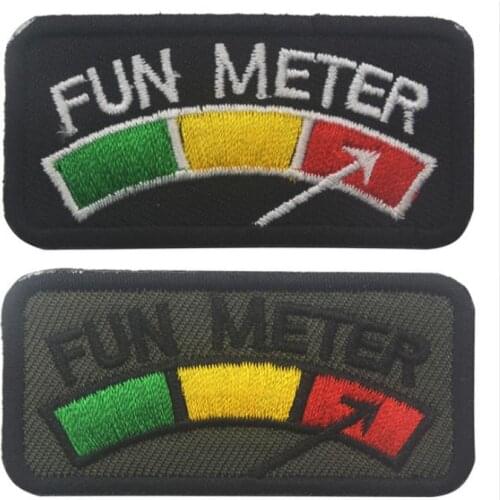 Fun Meter Tactical Patches Military Badges Embroidered Shoulder Emblem Cloth Army Combat For Coat Bag