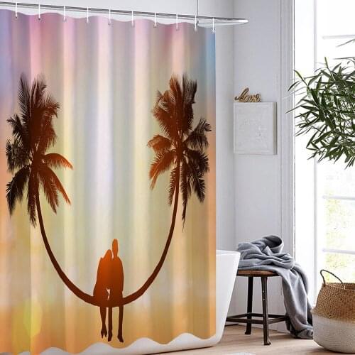 Sunset Sunrise Shower Curtain Nature Landscape Bathroom Curtain For Bathroom Waterproof Shower Curtain 3D Print Scenery Curtain