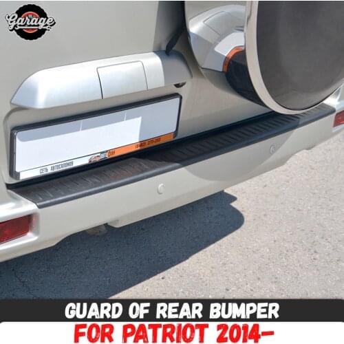 Guard cover on for UAZ Patriot 2014- on rear bumper ABS plastic pads accessories protective plates scratches car styling tuning